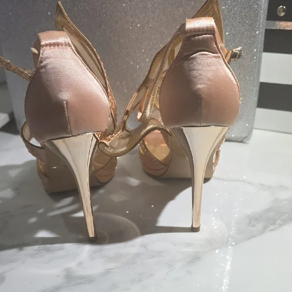 Rose Gold Rhinestone Heels - Picture 3 of 5